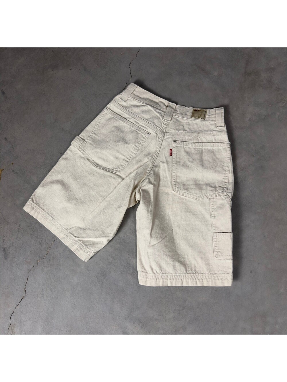 Vintage Levis Carpenter Shorts Kids 10 Cream Off White Baggy